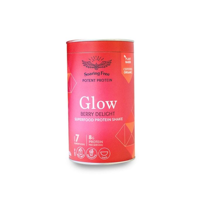 Soaring Free Protein Shake Glow Berry Delight 250g