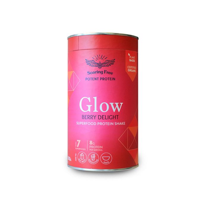 Soaring Free Protein Shake Glow Berry Delight 500g