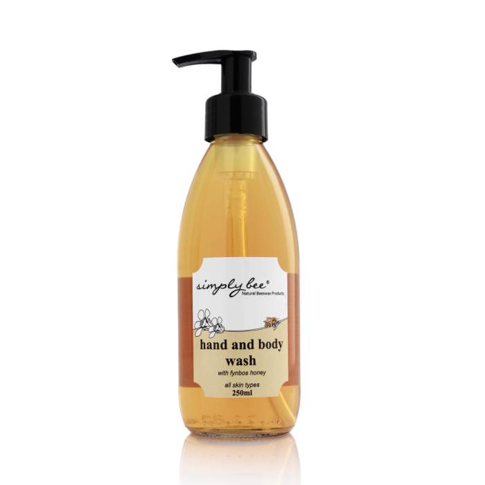 Simply Bee Hand and Body Wash 250ml in glass bottle with pump