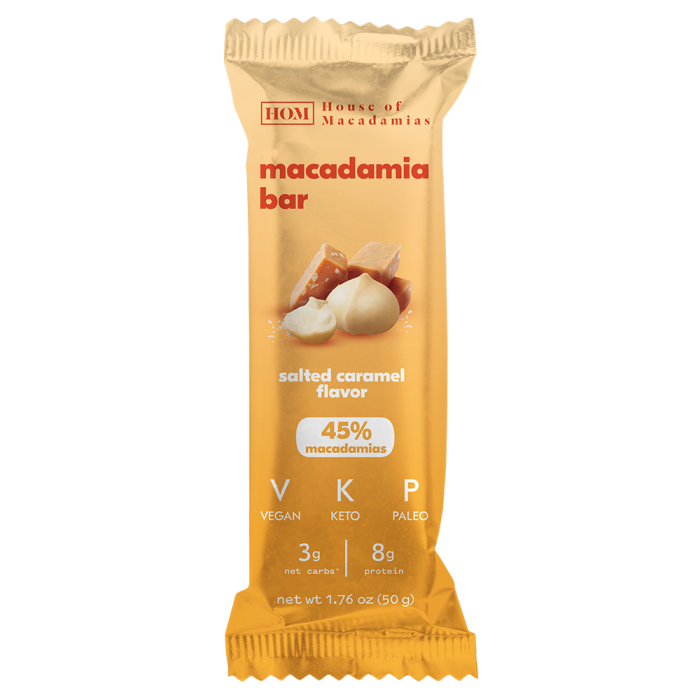 House of Macadamias Macadamia Salted Caramel Macadamia Protein Bar 50g