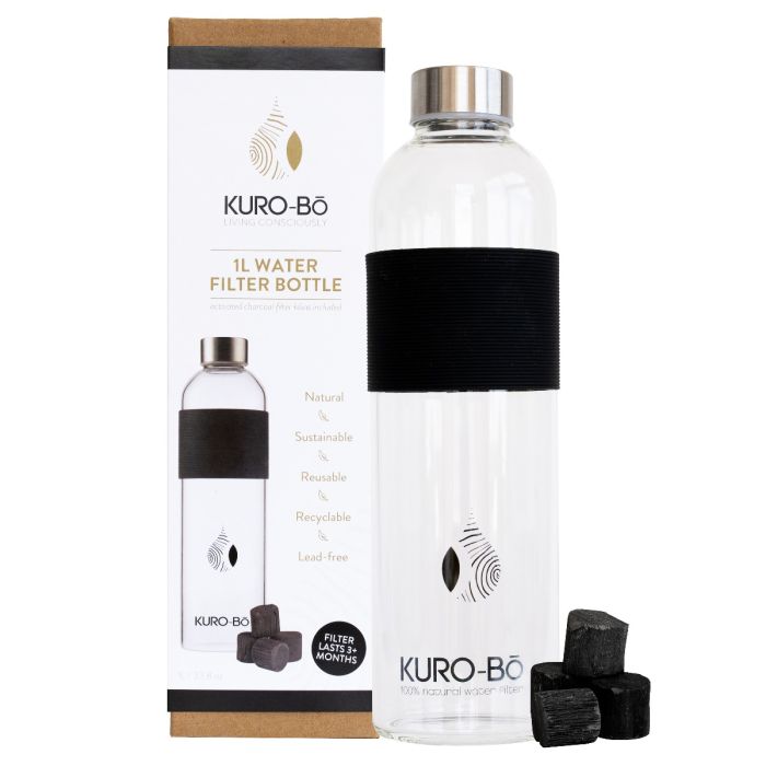 KURO-Bo Water Filter Bottle 1L & Koins