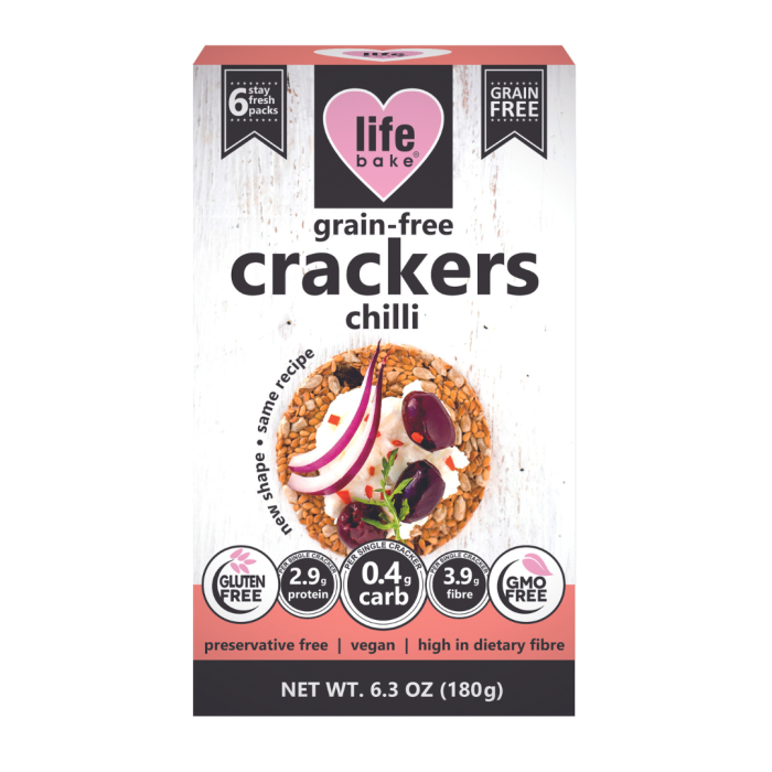 Life Bake Grain Free Crackers Chilli 180g