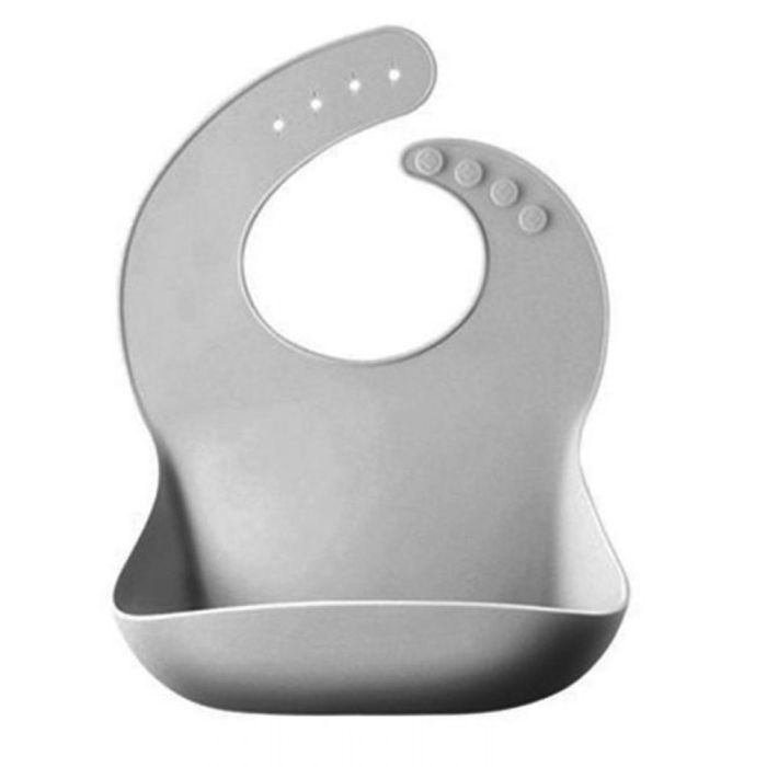 Little Foodease Silicone Baby Bib Gray