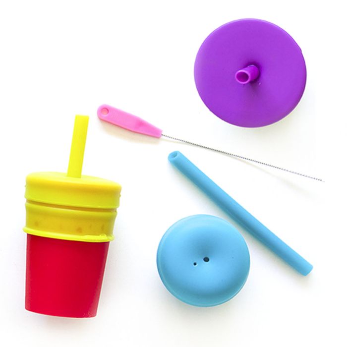Little Foodease Silicone Sippy Cup Straw Lid Set