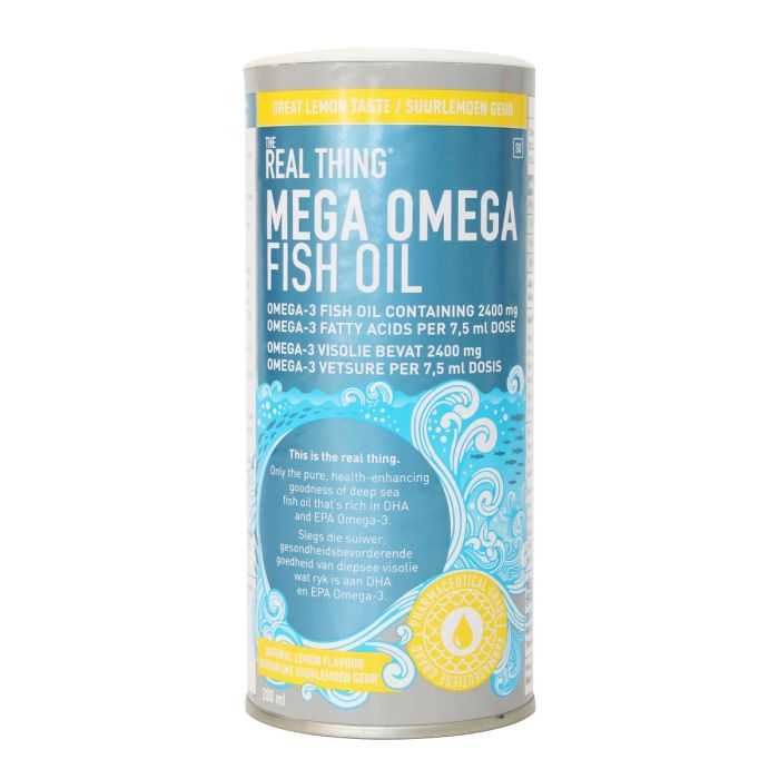 The Real Thing Mega Omega Fish Oil Great Lemon 200ml