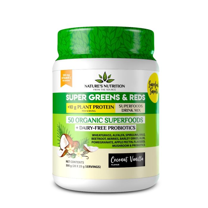 Nature's Nutrition Super Greens & Reds Coconut Vanilla 500g