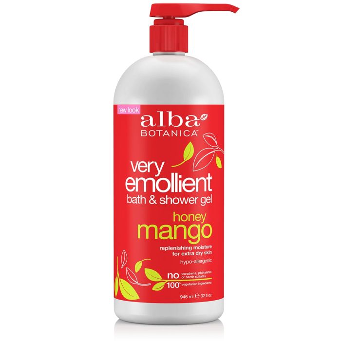 #Alba - Very Emollient Bath & Shower Gel Honey Mango 946ml