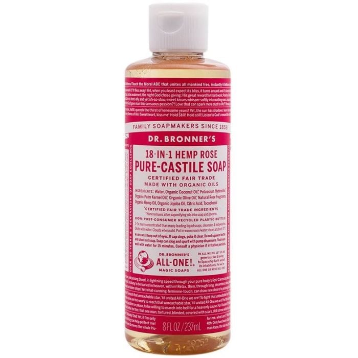 Dr Bronner - Pure Castile Liquid Soap Rose 237ml