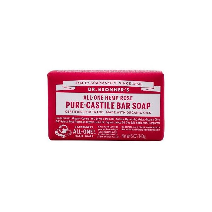 Dr Bronner - Pure Castile Soap Bar Rose 140g