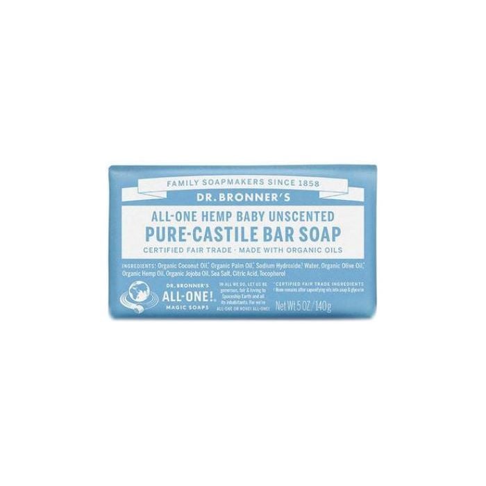 Dr Bronner - Pure Castile Soap Bar Baby Unscented 140g