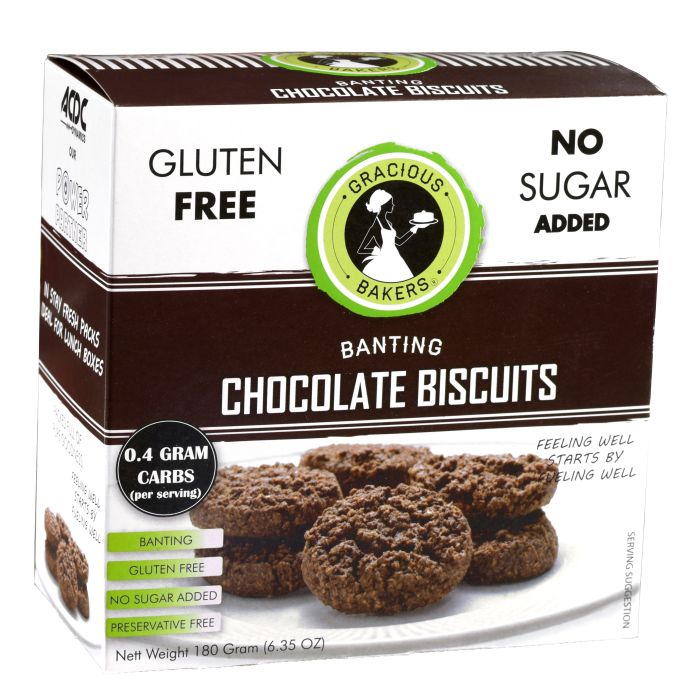Gracious Bakers - Biscuits Chocolate Banting 180g