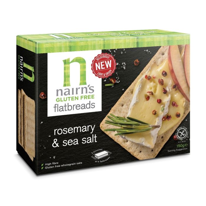 Nairns - Flatbread Crackers Rosemary & Sea Salt 150g