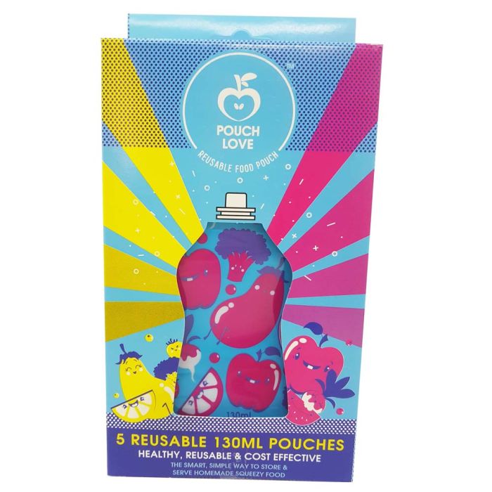 Pouch Love - Reusable Food Pouches Blue/Pink (5pk)