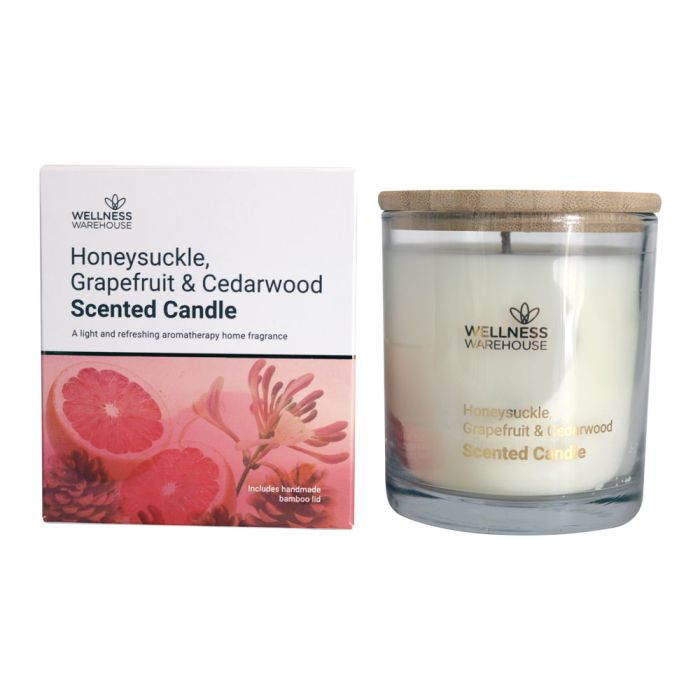 Wellness Honeysuckle Grapefruit & Cedarwood Scented Candle 250g 