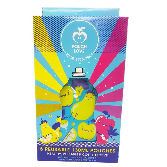 Pouch Love - Reusable Food Pouches Blue/Yellow 5pk