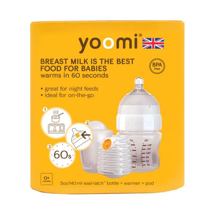 Yoomi Feeding Bottle + Warmer + Slow Flow Teat White Collar 140ml